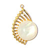 304 Stainless Steel & Shell Pendants STAS-OY019-39G-3