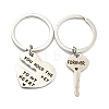 Valentine's Day Alloy Word You Hold The Key To My Heart Forever Couple Keychain KEYC-F038-01P-2