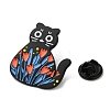 Cartoon Cat & Flower Enamel Pins JEWB-H017-01EB-04-3