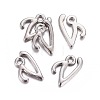 Platinum Plated Alloy Letter Pendants PALLOY-P097-02-V-2