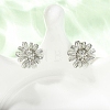 Valentine's Day Flower Brass Stud Earrings EJEW-D351-03P-5