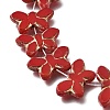 Picasso Baking Paint & Golden Metal Enlaced Glass Beads Strands GL-CBA98F0-02C-2