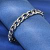 201 Stainless Steel Curb Chain Bracelets for Men STAS-T077-22B-01P-3