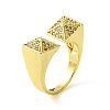 Brass Micro Pave Cubic Zirconia Open Cuff Rings RJEW-K256-12G-1