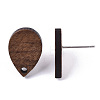 Walnut Wood Stud Earring Findings X-MAK-N033-007-3