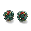 Christmas Theme Polymer Clay Rhinestone Beads with Resin X-RESI-Z045-01B-1