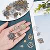 72Pcs 18 Styles Tibetan Style Alloy Connector Charms FIND-SC0003-34-3