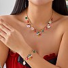 Christmas Alloy & Glass & Plastic & Polymer Clay Pendant Necklaces & Charm Bracelets Sets FS-WG7A63D-03-3