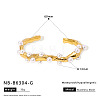 304 Stainless Steel and Imitation Pearl Cuff Bangles for Women WG3B407-07-1