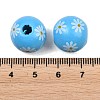 Printed Wood European Beads WOOD-G029-07B-3