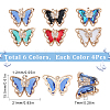 24Pcs 6 Colors Brass with Glass Pendants KK-SC0003-60-2