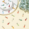 50Pcs 10 Colors Glass Pendants PALLOY-YW00184-4