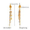 304 Stainless Steel Tassel Stud Dangle Earrings WG6C0B9-02-1