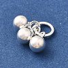 925 Sterling Silver 3 Round Ball Charms STER-L066-03S-2