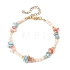 Natural Morganite & Larimar & Cultured Freshwater Pearl Beaded Bracelets for Women BJEW-JB13954-3
