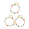 304 Stainless Steel Oval Link Bracelets for Woman BJEW-S157-10G-4