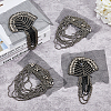4Pcs 2 Styles Iron Fashion Tassel Epaulette FIND-FH0008-09-4