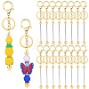 16Pcs Alloy Bar Beadable Keychain for Jewelry Making DIY Crafts KEYC-SZ0001-16G-1