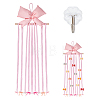 Polyester Bowknot Wooden Hairpin Hair Clip Hanging Holder Storage Organizer AJEW-WH0596-837-1