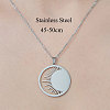 Non-Tarnish 201 Stainless Steel Hollow Sun Pendant Necklace NJEW-OY002-18-3