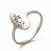 Non-Tarnish 304 Stainless Steel Yoga Theme Finger Ring for Women RJEW-K239-16P-3