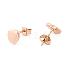 6 Pairs 304 Stainless Steel Heart Stud Earrings for Women EJEW-A067-21RG-2
