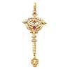 Brass Micro Pave Cubic Zirconia Big Pendants KK-B147-04G-02-1