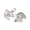 Brass Micro Pave Deep Pink Cubic Zirconia Charms KK-G549-07P-2