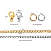 DIY 1.8m 2 Colors Vacuum Plated 304 Stainless Steel Twisted Chain Curb Chains Necklace Making Kits DIY-FS0001-25-2