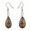 Teardrop Plating Acrylic Beads Dangle Earrings for Girl Women EJEW-JE04679-02-4