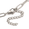 Non-Tarnish 304 Stainless Steel Paperclip Chain Necklace for Women NJEW-C011-03P-01-2