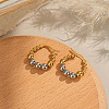 Stainless Steel Two Tone Round Hoop Earrings FN9232-2