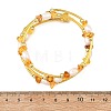 Nuggets Natural Amber and Pearl Wrap Cuff Bangles BJEW-JB14492-4