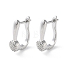 Brass Micro Pave Cubic Zirconia Hoop Earrings EJEW-P259-23P-1