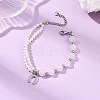Brass Micro Pave Clear Cubic Zirconia Charm Bracelets BJEW-JB13748-02-1