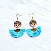 Alloy & Acrylic Tassel Dangle Earrings WG961F4-01-1