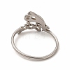 304 Stainless Steel Hollow Out Ghost with Word Boo Finger Ring for Women RJEW-K239-05P-2