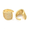 Brass Micro Pave Clear Cubic Zirconia Cuff Earrings EJEW-C104-112G-2