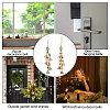 AHADERMAKER 2Pcs 2 Style Brass Hanging Wind Chime Ornaments with Round & Square Wood Beads AJEW-GA0005-68-6