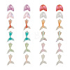 32Pcs 12 Styles Fishtail Shape Transparent Acrylic & Resin Pendants TACR-TA0001-16-15