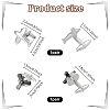 2 Pairs 2 Styles Brass Cufflinks DIY-PH0035-89-2