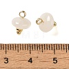 Natural Quartz Crystal Rock Crystal Rondelle Charms with Rack Plating Brass Loops G-G110-05B-06-3