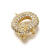 Brass Micro Pave Cubic Zirconia Letter Links KK-I717-04Q-2