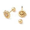 Flat Round Brass Micro Pave Clear Cubic Zirconia Ear Plug Gauges EJEW-L289-02G-03-2