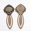 Tibetan Style Bookmark Cabochon Settings X-TIBE-S157-AB-NR-2