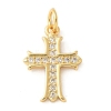 Brass Micro Pave Cubic Zirconia Pendants KK-U053-02G-02-1