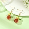 Thanksgiving Day and Halloween Theme Glass & Acrylic Beads Dangle Earrings EJEW-JE07526-1