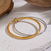 304 Stainless Steel Double Layered Plain Bangles for Women EC4936-3