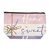Lavender Printed Linen Storage Zipper Clutch Bags ABAG-Z002-02B-1