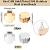 40Pcs 2Colors 304 Stainless Steel Beads STAS-BBC0011-15-2